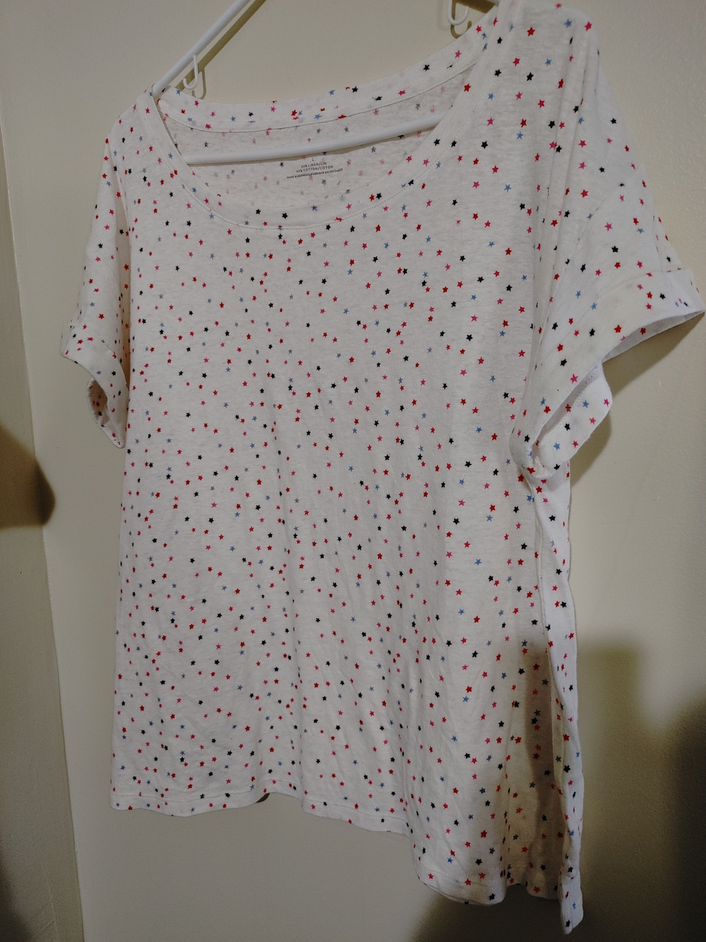 Talbot's Women's White Star-Print Short Sleeve Tee